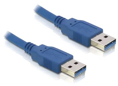 Delock modrá / USB kabel / USB-A samec/samec / USB 3.2 Gen 1 (5 Gbit/s) / 0,5 m