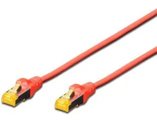 Digitus červená / Patch kabel / Cat6a / S/FTP / 7 m / AWG 26/7 / LSZH