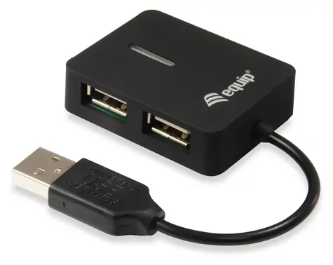 Equip Hub USB 2.0 černá / 4 porty / 480 Mbit/s