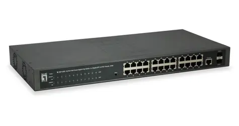 LevelOne GEP-2652 / Switch / 24x GE PoE+ / 2x SFP / 370 W PoE / Managed L2 / 19