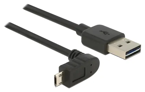 DeLock Easy USB kabel A - Micro-B černý / USB kabel / USB 2.0 / 3 m / lomený konektor