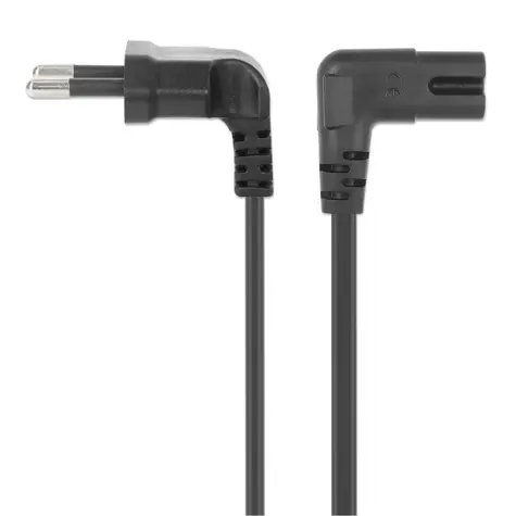 Manhattan 356862 černá / Napájecí kabel / CEE 7/16 - C7 / úhlový 90° / 2 m
