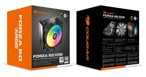 COUGAR Forza 50 ARGB černá / Chladič CPU / 120 mm / 82,48 CFM / 4-pin PWM / ARGB