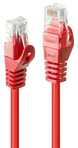 Lindy Basic červená / Patch kabel / Cat6 / U/UTP / 2 m / RJ-45