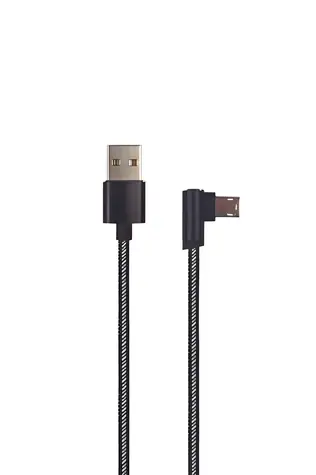 2GO USB-A - Micro-USB 1 m černá / Datový kabel / Nylon / Úhlový konektor
