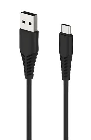 2GO černá / Datový kabel / USB-A na USB-C / 1 m