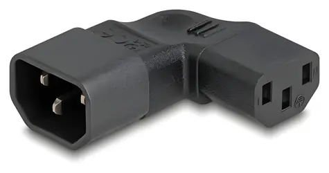 Delock IEC 60320 C14 na C13 černý / Adaptér napájecího kabelu / přímý – úhlový / 250 V / 10 A