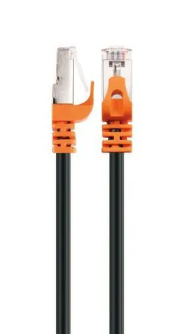 Schwaiger CAT7 černá, oranžová / Síťový kabel / S/FTP / RJ-45 / 10 Gbit/s / 600 MHz / 2 m