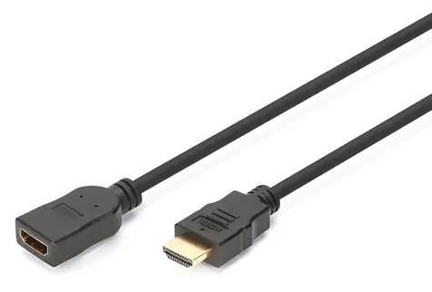 Digitus černá / HDMI prodlužovací kabel s Ethernetem / 2 m / 4K/60Hz / HDMI 2.0 / zlacené konektory