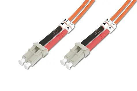 Digitus LC-LC 10m růžová / Optický patch kabel / Multimode OM4 / Duplex / LSZH