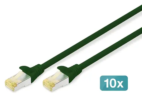 Digitus zelená / Patch kabel / Cat6a S/FTP / RJ45-RJ45 / 0,5 m / 10 ks