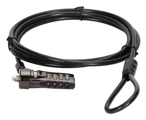 Conceptronic CUSTODIO01BS černá / Zamykací kabel k notebooku / Zámek na kód / 1,8 m / průměr 4,5 mm