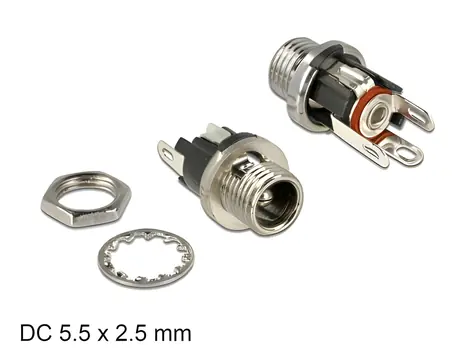 Delock / Instalační DC zásuvka / 5.5 x 2.5 x 9.5 mm / pájecí kontakty