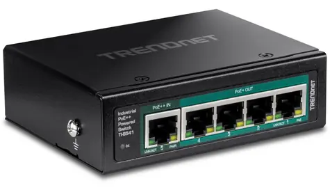 TRENDnet TI-B541 / Switch / 5-port Gigabit / PoE+ Pass-Through / DIN lišta / 65 W