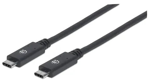Manhattan USB-C černá / USB kabel / USB-C (M) – USB-C (M) / USB 3.2 Gen 2, 10 Gbit/s / 1 m