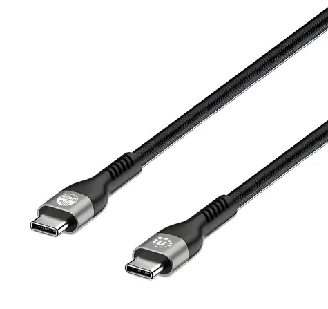 Manhattan černá / Kabel USB-C - USB-C / USB 2.0 / 240W PD 3.1 / 2 m