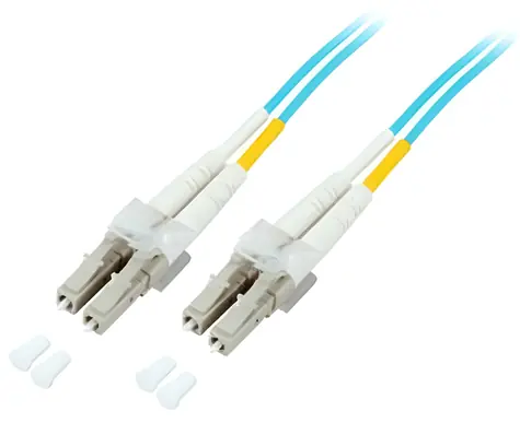 EFB tyrkysová / Patch kabel / LC/LC duplexní / Multimode 50/125 OM3 / 10 m / LSZH