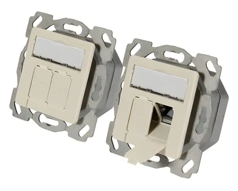 EFB bílá / Datová zásuvka / Cat6a / 2xRJ45 / pod i nad omítku