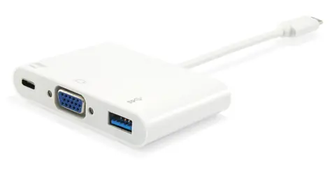 Equip USB-C bílá / USB-C adaptér / VGA / USB-A / PD 60W / 0,15 m