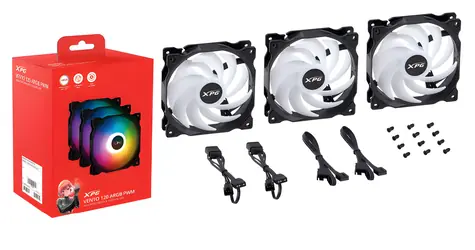 ADATA XPG Vento 120 ARGB PWM černá 3ks / Ventilátor / 120 mm / Rifle bearing / 1850 RPM, 29 dB / 50,27 CFM