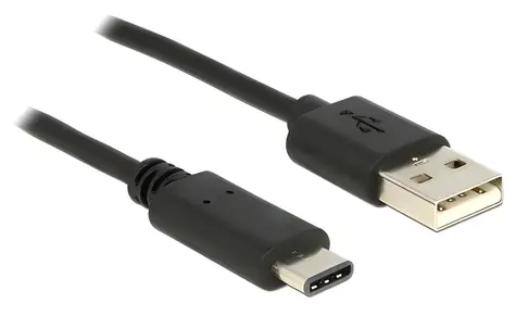 DeLock černá / Kabel USB-C na USB-A / 1 m / USB 2.0