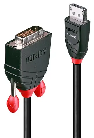 Lindy černá / Redukce / DisplayPort - DVI-D / 2 m