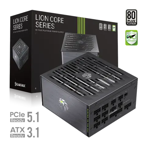 Gamemax LION CORE 1200P / Napájecí zdroj / 1200W / 80 PLUS Platinum / Plně modulární