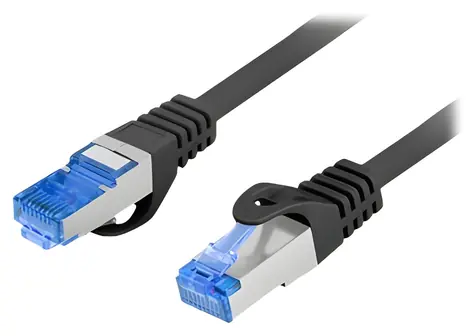 Lanberg CAT6a černá / Patch kabel / S/FTP / LSZH / 1m