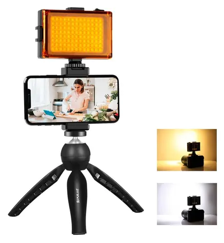 Puluz PKT3131B / Sada pro živé vysílání / Stativ / LED světlo / Svorka na telefon