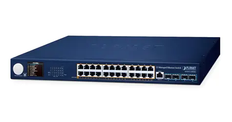 Planet GS-6311-24P / Switch / L3 / 24x GbE PoE+ / 4x SFP+ / LCD displej