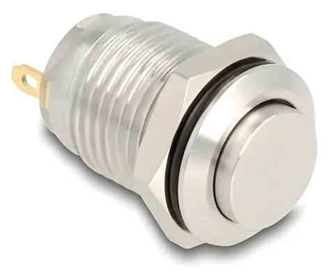 Delock Tlačítko 12 mm / Tlačítkový spínač / IP65 / 230 V / 3 A / 2x pájecí kontakt