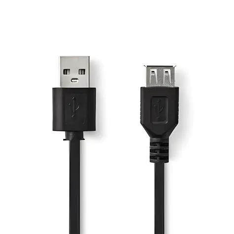 Nedis CCGB60010BK20 černá / Prodlužovací kabel USB / USB 2.0 / zástrčka A - zásuvka A / 2 m