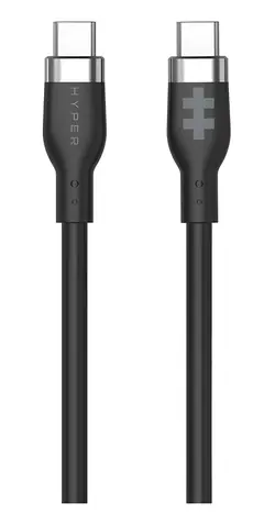 Hyper Nabíjecí kabel Silicone 60W USB-C (M) - USB-C (M) 1,5 m černá / Datový kabel / USB-C / 60 W