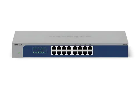 Netgear 16portový gigabitový switch / Switch / unmanaged / kovové provedení / tabulka MAC 8000 položek