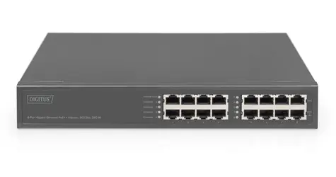DIGITUS šedá / PoE injektor / Gigabit / 8 portů / 802.3bt / 250 W