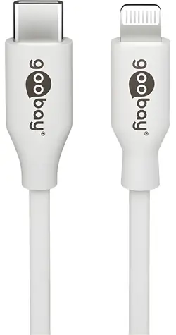 Goobay 39448 bílá / Nabíjecí a synchronizační kabel / Lightning - USB-C / 2 m
