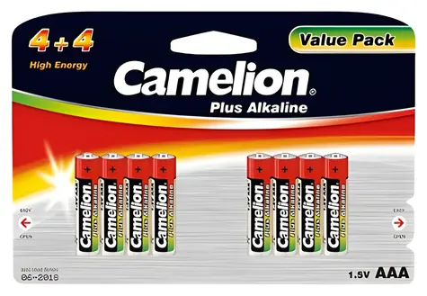 Camelion Plus AAA (LR03) 8ks / Alkalická baterie / Mikrotužková / 1,5V