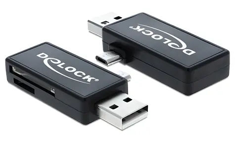 DeLock Čtečka paměťových karet / Micro USB OTG / USB 2.0 / SD, microSD, SDHC, SDXC, MMC