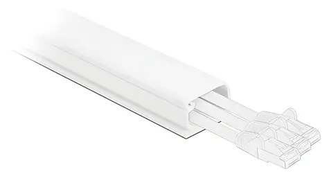 Delock bílá / Kabelový kanál s víkem / 35 x 20 mm / Samolepicí / Délka 1 m