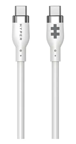 Hyper Silicone bílá / Nabíjecí kabel / USB-C - USB-C / 60W / 1,5 m