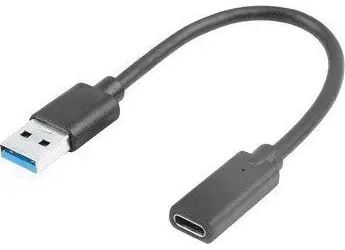 Lanberg AD-UC-UA-03 černá / Adaptér USB / USB-C - USB-A