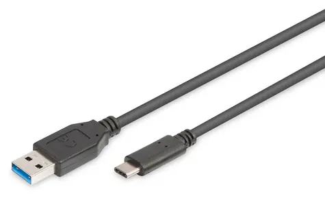 Digitus černá / USB kabel / USB-C - USB-A / USB 3.0 / 5 Gbps / 3A / 1 m