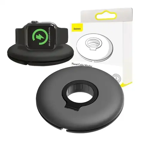 Baseus Planet Cable Winder černá / Organizér nabíječky / Apple Watch řada 1-5