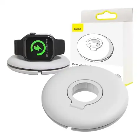 Baseus ACSLH-02 bílá / Organizér a držák nabíječky Apple Watch / PC+TPU