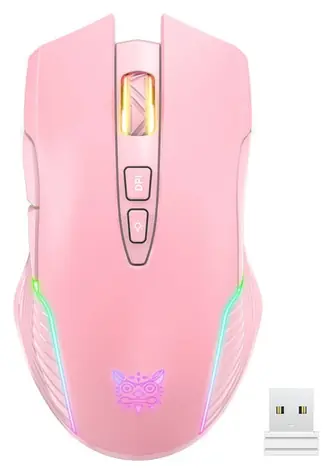 ONIKUMA CW905 růžová / Herní myš / bezdrátová / RGB / 7 tlačítek / 6400 DPI
