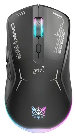 Onikuma CW917 černá / Bezdrátová herní myš / RGB podsvícení / USB-C / 5 úrovní DPI (800-2800)