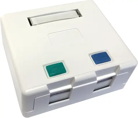 OPTIX Zásuvka pro 2x keystone / Datová zásuvka / Nad omítku / Protiprachová