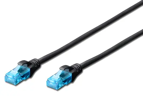 Digitus Ecoline Patch Cable černý 5m / Síťový kabel / UTP / CAT 5e / AWG 26/7