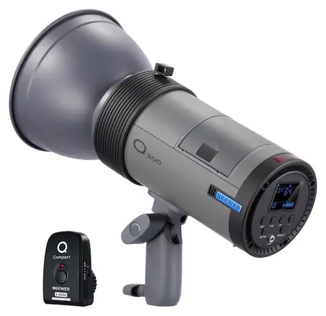 Neewer Q300 / Blesk / 300 Ws / GN60 / Bezdrátové ovládání 2,4 GHz / Baterie
