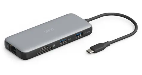 Digitus DA-70914 šedá / Dokovací stanice / USB-C / 7 portů / HDMI 4K / Gigabit Ethernet / PD nabíjení